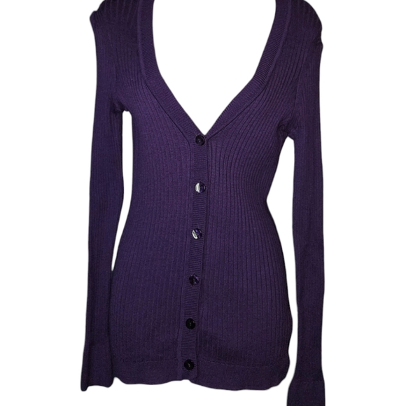 NWT Daisy Fuentes V-Neck Long Sleeve Cardigan - Picture 1 of 4